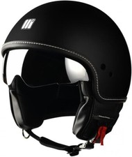 CASCO JET MOTOCUBO BEETLE NERO OPACO CON VISIERINO A SCOMPARSA Taglia S