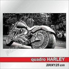 QUADRI MODERNI TELA CANVAS HARLEY DAVIDSON CUSTOM MOTO CHOPPER  200X125