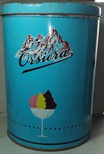 ENORME SCATOLA IN LATTA A CILINDRO GELATI OSIERA , AZIENDA DAFER PRIMI ANNI 50