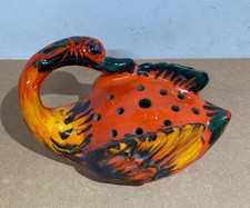 CERAMICHE DA COLLEZIONE-DECORATIVO SOPRAMMOBILE-CIGNO PORTA FIORI-LA CAVA