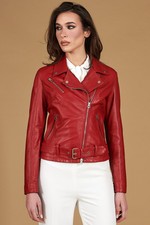 Chiodo Pelle Rossa Donna