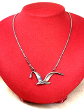 UNOAERRE COLLANA/COLLIER IN ARGENTO 835 VINTAGE CON GABBIANO CENTRALE ANNI 70