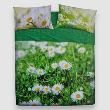 Completo lenzuola-copriletto in cotone Daisy V1 floreale verde