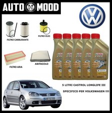 Kit tagliando olio CASTROL EDGE 5W30 5 LITRI 4 FILTRI  VW GOLF 5 V 1.9 TDI