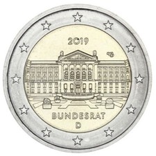 2 Euro GERMANIA 2019 70° DEL BUNDESRAT - 2 € commemorativo Zecca casuale