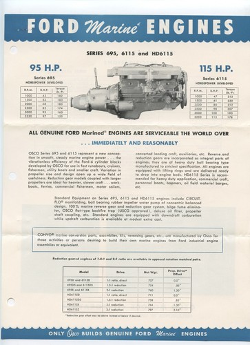 Ford marine mogines serie 695 - ford,