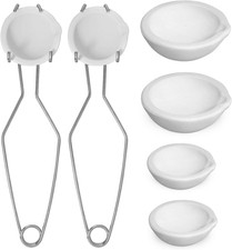 8 Pezzi Crogioli per Fusione Metallo - 4 Misure Ceramica e 4 Quarzo