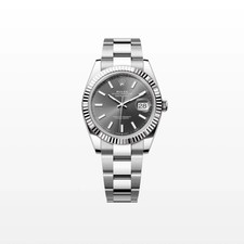 Rolex Datejust 2025 41 mm, acciaio inossidabile, rodio Oyster 126334 mai indossato completo
