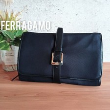 Ferragamo Pochette Uomo Seconda Borsa Borsetta Pochette Alta Capacità Nera...