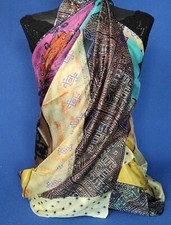 Foulard Pura Seta ? Stola Scialle Sciarpa Pareo Chador Hijab GIALLO OCRA