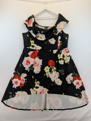Abito simply nero floreale - abito,