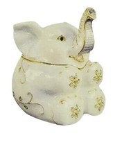Jeweled Pewter Elephant Hinged