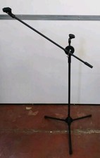 Asta microfono doppio regolabile in metallo nera