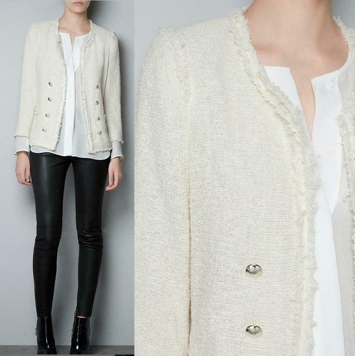A759 zara cream tweed fantasy - zara,
