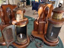 2 Lampade vintage da tavolo in Legno Massello