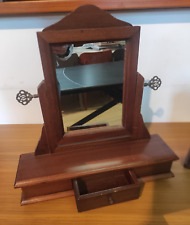 SPECCHIO IN LEGNO DA TAVOLO CON CASSETTO