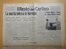 1940-IL RESTO DEL CARLINO-Guerra-15 aprile-Il Principe Umberto a Modena-Norvegia