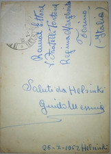 CICLISMO GUIDO MESSINA MEDAGLIA D'ORO CARTOLINA DA OLIMPIADI HELSINKI AUTOGRAFO