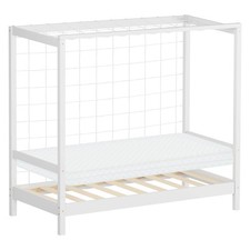 Letto bambini 70x140cm+materasso 10cm porta da calcio pallamano in pino bianco