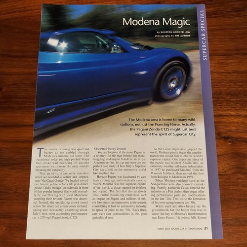 Rivista pagani zonda - pagani,