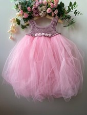 Vestito Bambina artigianale per eventi  damigella party compleanno -  12/18 mesi