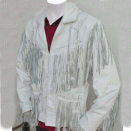 Giacca pelle uomo bianca - pelle,