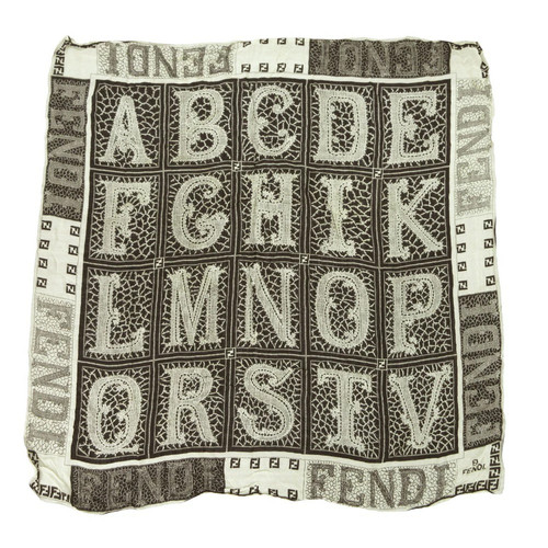 Sciarpa fendi 100 seta logo - seta,