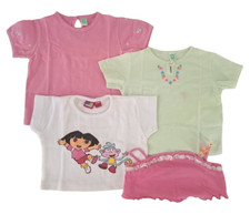 PRENATAL set lotto 3 t-shirt magliette + 1 top bimba bambina neonata 6/12 mesi