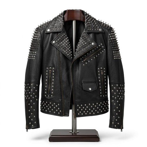 Giacca biker uomo vera pelle