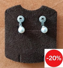 ORECCHINI DONNA IN ORO BIANCO 18 KT 750 CON PERLE E ZIRCONI AMBROSIA AOP 054