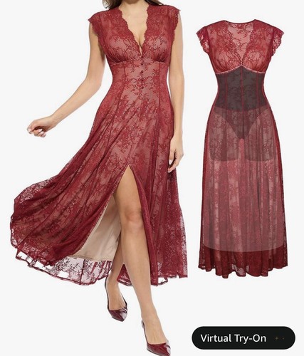 Abito pizzo rosso popilush - abito,