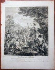 after Jean Baptiste Gauli San Giovanni battista stampa antica acquaforte 1742
