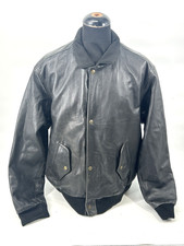 Giacca pelle Chevignon nera bomber zip anni 90 vintage uomo XXL