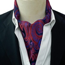 Cravatta Ascot Vintage Da Uomo Nuova Sciarpa Viola Paisley Regalo Di Natale