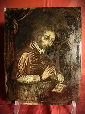 DIPINTO AD OLIO SU RAME “SAN CARLO BORROMEO IN PREGHIERA” – 1600 sec. XVII –