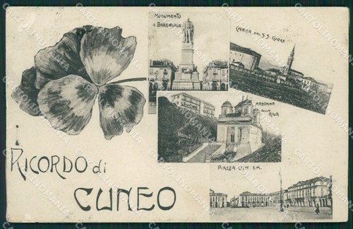 Cuneo città abrasa cartolina - cuneo,