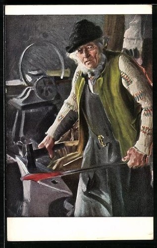 Cartolina del vecchio - , fabbro