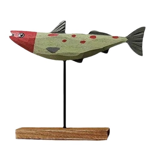 Statua pesce legno - di, in