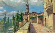 Dipinto Olio Paesaggio Toscana
