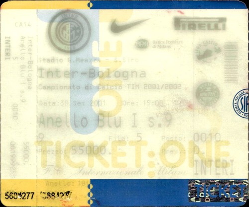 Biglietto stadio inter bologna - inter,