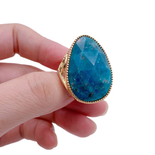 Anello pietra naturale apatite - pietra,