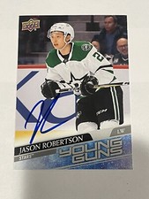 Scheda Jason Robertson firmata Dallas Stars UD Jumbo Young Guns IP PSA DNA COA b