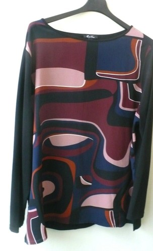 Maglia blusa fantasia nera - maglia,