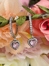 Orecchini Campanelle Cuore Con Cristalli In Argento