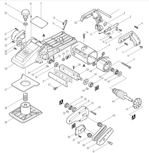 Makita ricambi per pialla - ricambi,