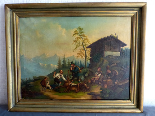 Quadro montagna pittura antica - montagna,