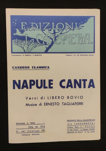 Spartito musicale napule canta - musicale,