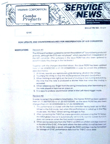 Yamaha service notes - yamaha,