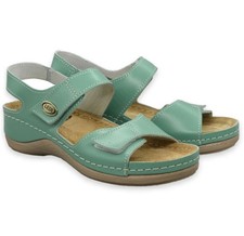 Pelle Donna Gesundschuhe Scarpe Estive LEDI Anatomic Verde G41 Model 410 N24H5M