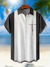 Camisa negra y gris estampado